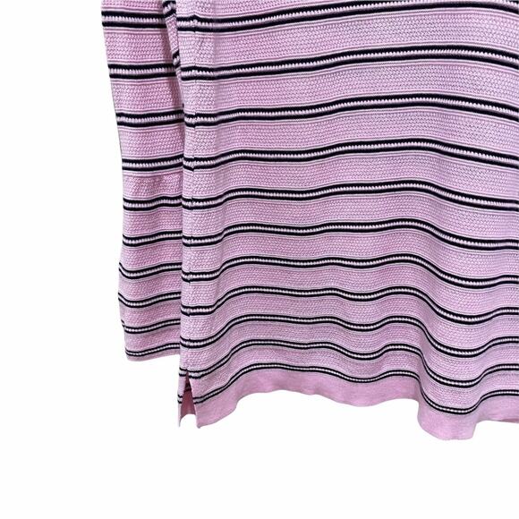 Talbots Striped Bell Sleeve Cotton Tunic Sweater Pink Women's Size Large - Picture 2 of 7